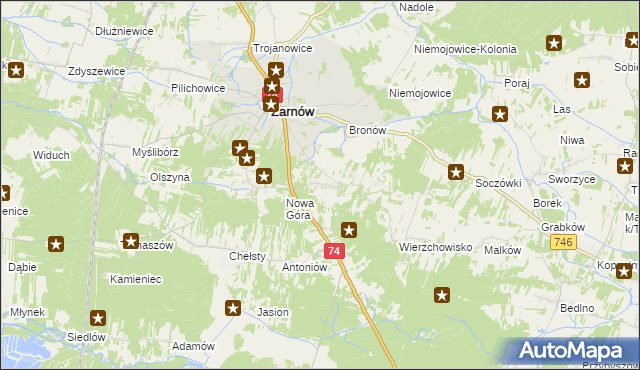 mapa Paszkowice, Paszkowice na mapie Targeo
