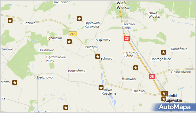 mapa Pęchowo, Pęchowo na mapie Targeo