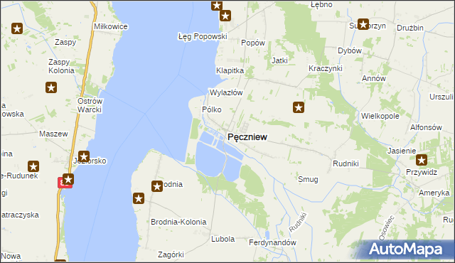 mapa Pęczniew, Pęczniew na mapie Targeo