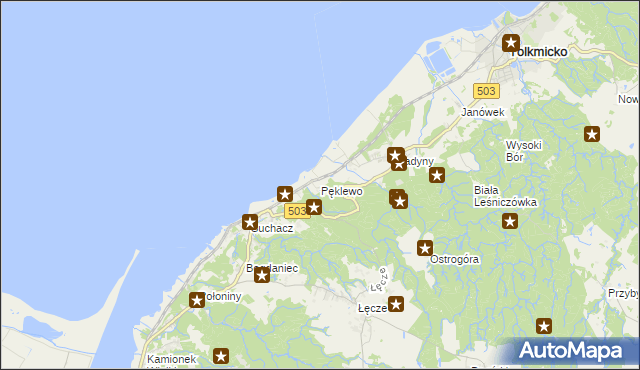 mapa Pęklewo, Pęklewo na mapie Targeo