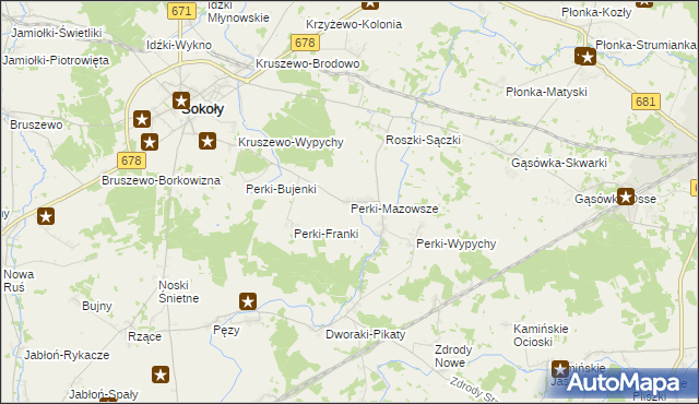 mapa Perki-Mazowsze, Perki-Mazowsze na mapie Targeo