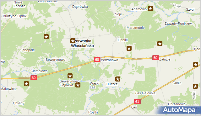mapa Perzanowo, Perzanowo na mapie Targeo