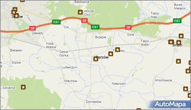 mapa Perzów, Perzów na mapie Targeo