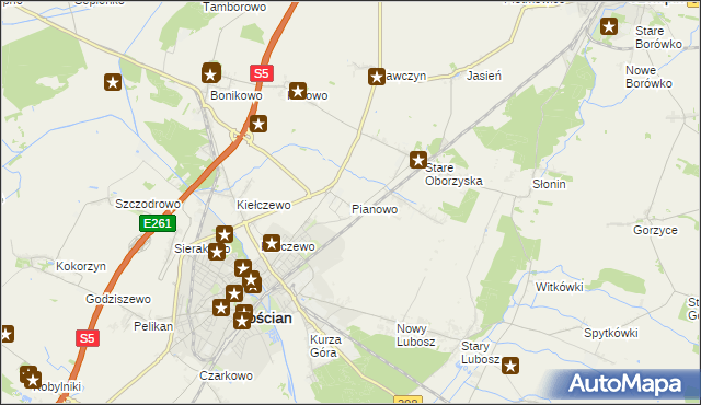 mapa Pianowo, Pianowo na mapie Targeo