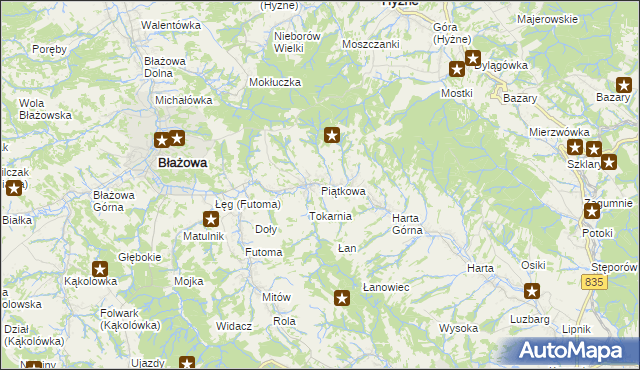 mapa Piątkowa gmina Błażowa, Piątkowa gmina Błażowa na mapie Targeo