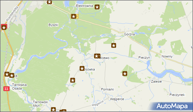 mapa Piecewo gmina Tarnówka, Piecewo gmina Tarnówka na mapie Targeo