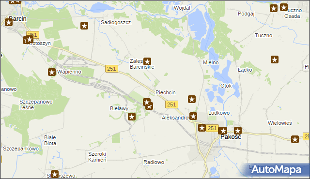 mapa Piechcin, Piechcin na mapie Targeo