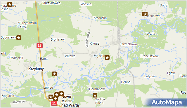 mapa Pięczkowo, Pięczkowo na mapie Targeo