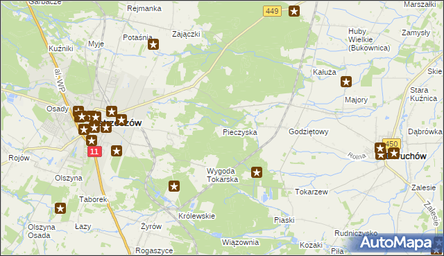 mapa Pieczyska gmina Doruchów, Pieczyska gmina Doruchów na mapie Targeo