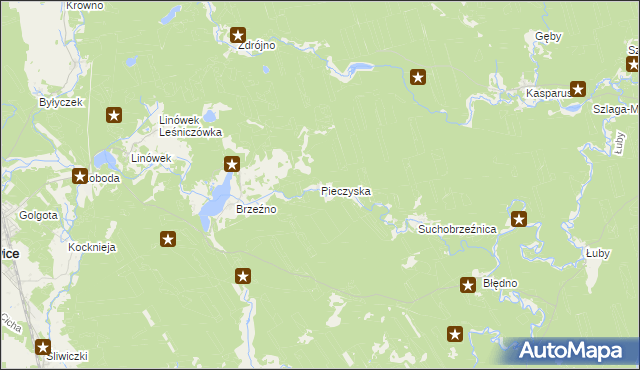 mapa Pieczyska gmina Osiek, Pieczyska gmina Osiek na mapie Targeo