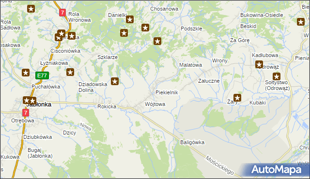 mapa Piekielnik, Piekielnik na mapie Targeo