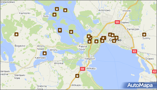 mapa Piękna Góra, Piękna Góra na mapie Targeo