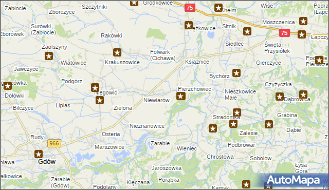 mapa Pierzchów, Pierzchów na mapie Targeo