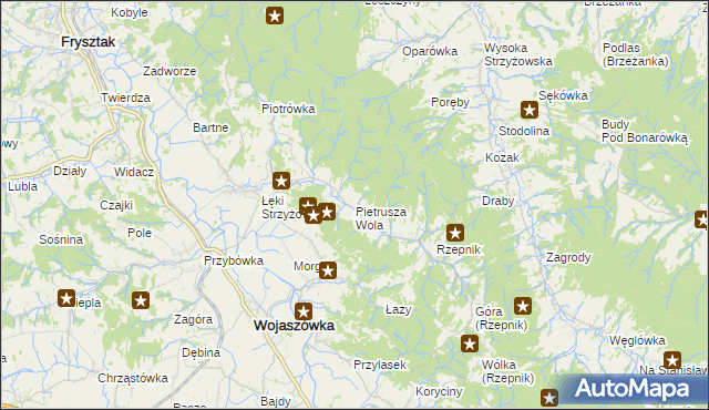 mapa Pietrusza Wola, Pietrusza Wola na mapie Targeo