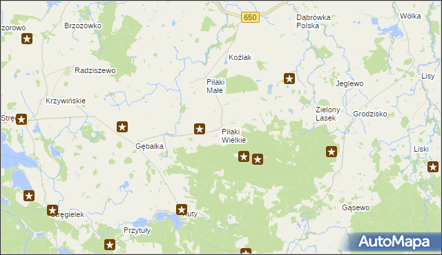 mapa Piłaki Wielkie, Piłaki Wielkie na mapie Targeo