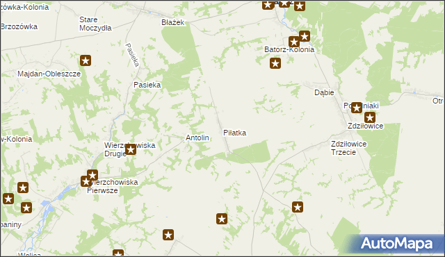 mapa Piłatka gmina Godziszów, Piłatka gmina Godziszów na mapie Targeo