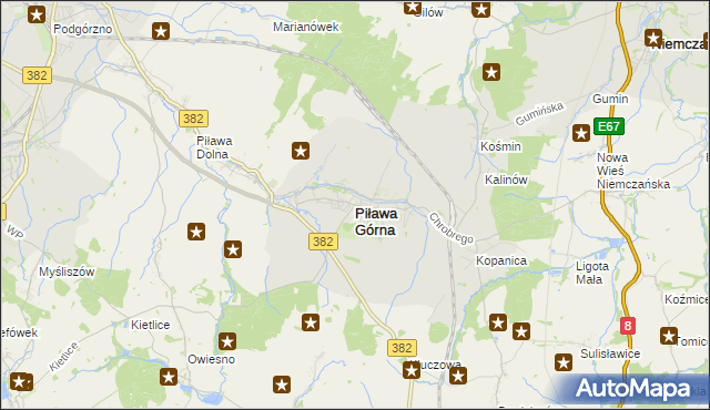 mapa Piława Górna, Piława Górna na mapie Targeo