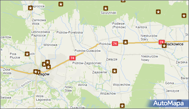 mapa Piórków-Kolonia, Piórków-Kolonia na mapie Targeo