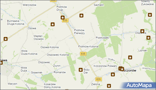 mapa Piotrków-Kolonia, Piotrków-Kolonia na mapie Targeo