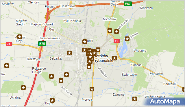 mapa Piotrków Trybunalski, Piotrków Trybunalski na mapie Targeo