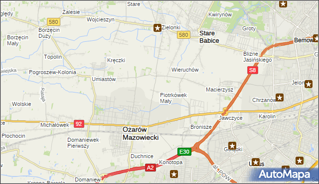 mapa Piotrkówek Mały, Piotrkówek Mały na mapie Targeo