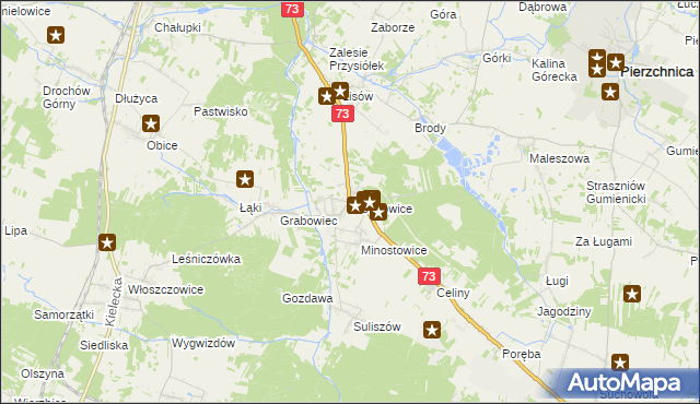 mapa Piotrkowice gmina Chmielnik, Piotrkowice gmina Chmielnik na mapie Targeo