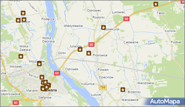 mapa Piotrowice gmina Karczew, Piotrowice gmina Karczew na mapie Targeo