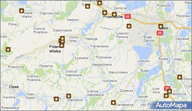 mapa Piotrowice gmina Przeciszów, Piotrowice gmina Przeciszów na mapie Targeo