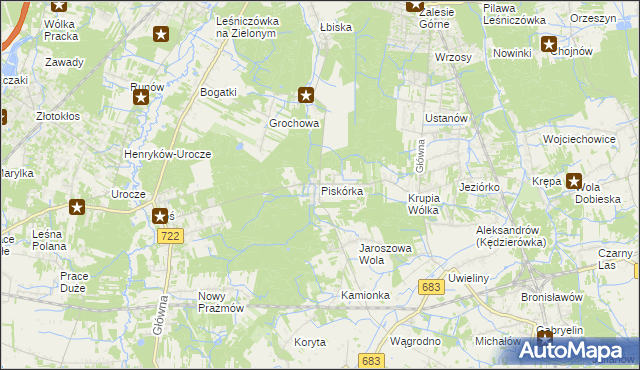 mapa Piskórka, Piskórka na mapie Targeo