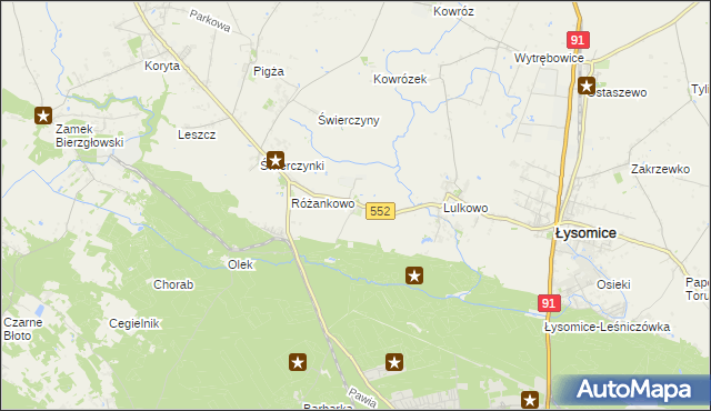 mapa Piwnice gmina Łysomice, Piwnice gmina Łysomice na mapie Targeo