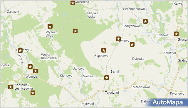 mapa Pląchawy, Pląchawy na mapie Targeo