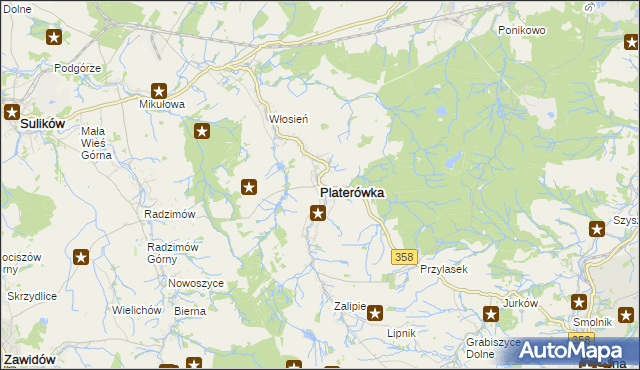 mapa Platerówka, Platerówka na mapie Targeo