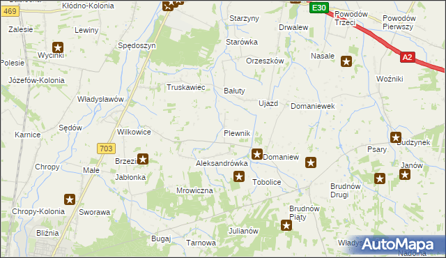 mapa Plewnik gmina Wartkowice, Plewnik gmina Wartkowice na mapie Targeo