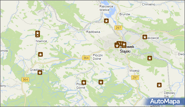 mapa Płóczki Dolne, Płóczki Dolne na mapie Targeo