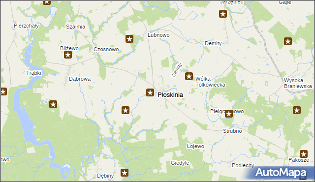 mapa Płoskinia, Płoskinia na mapie Targeo