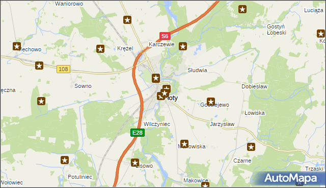 mapa Płoty powiat gryficki, Płoty powiat gryficki na mapie Targeo