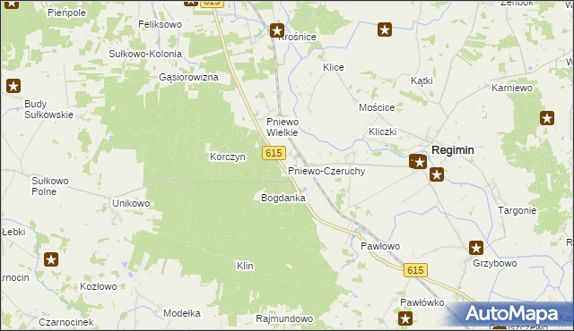 mapa Pniewo-Czeruchy, Pniewo-Czeruchy na mapie Targeo