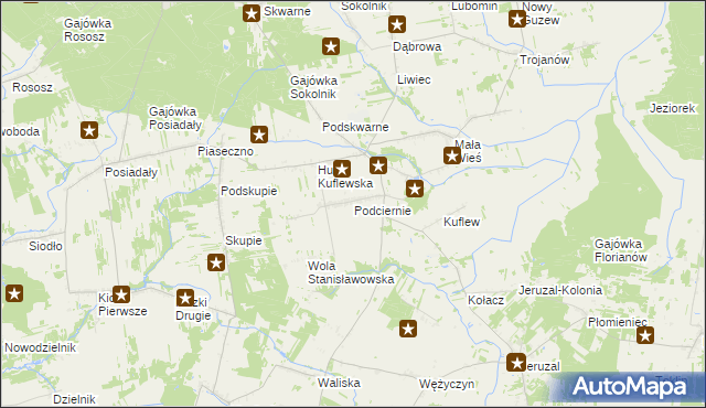 mapa Podciernie, Podciernie na mapie Targeo