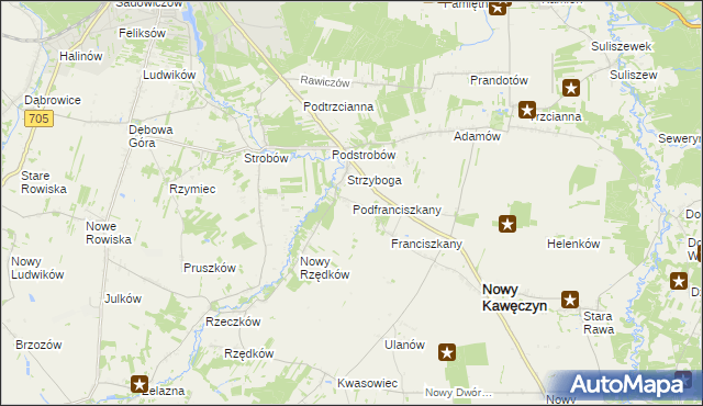 mapa Podfranciszkany, Podfranciszkany na mapie Targeo