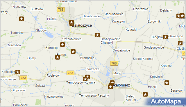 mapa Podgaje gmina Skalbmierz, Podgaje gmina Skalbmierz na mapie Targeo