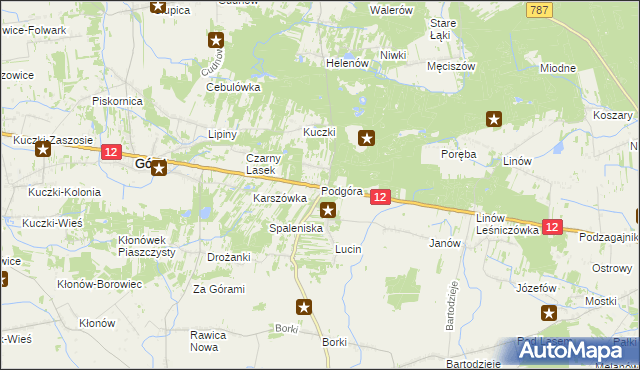 mapa Podgóra gmina Gózd, Podgóra gmina Gózd na mapie Targeo
