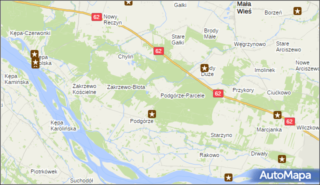 mapa Podgórze-Parcele, Podgórze-Parcele na mapie Targeo