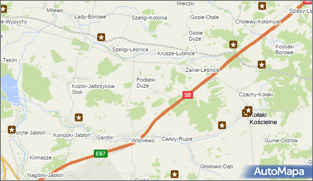 mapa Podłatki Małe, Podłatki Małe na mapie Targeo