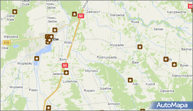 mapa Podmyszadła, Podmyszadła na mapie Targeo