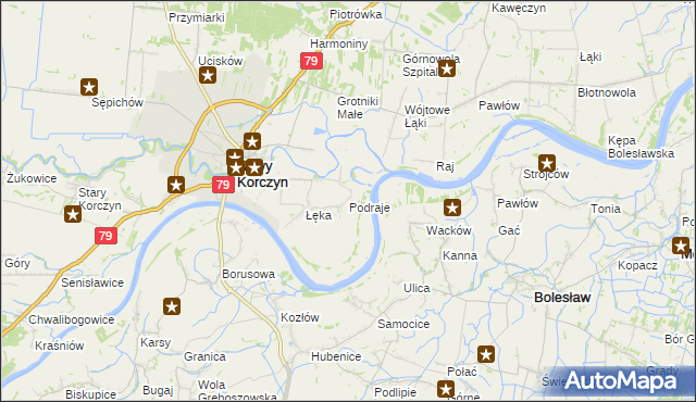 mapa Podraje, Podraje na mapie Targeo