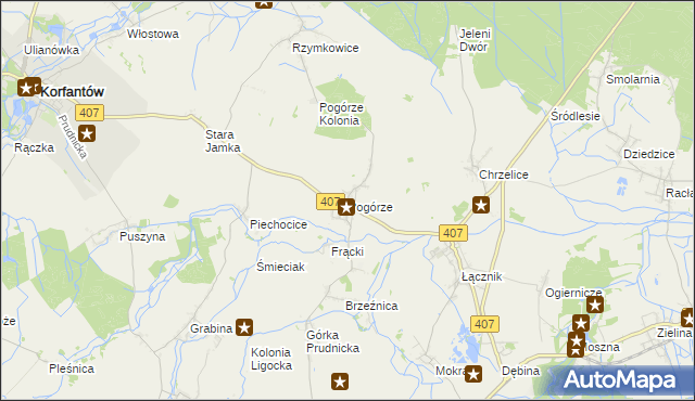 mapa Pogórze gmina Biała, Pogórze gmina Biała na mapie Targeo