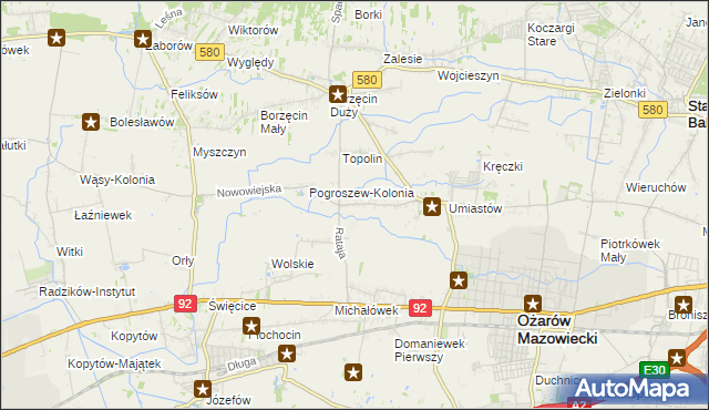 mapa Pogroszew, Pogroszew na mapie Targeo