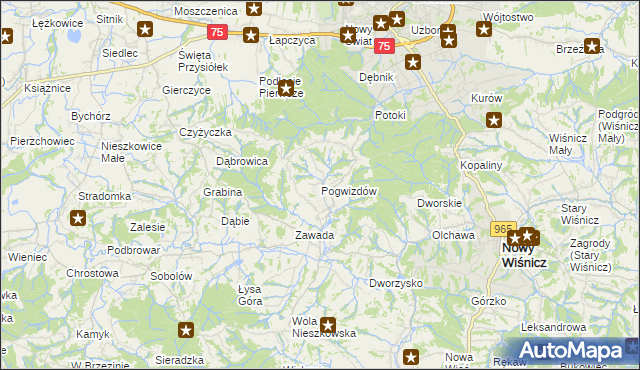mapa Pogwizdów gmina Bochnia, Pogwizdów gmina Bochnia na mapie Targeo