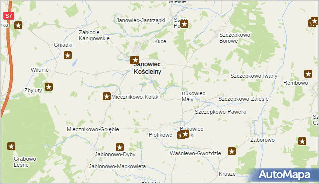 mapa Pokrzywnica Wielka, Pokrzywnica Wielka na mapie Targeo