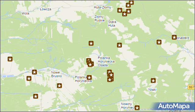 mapa Polanka Horyniecka Osada, Polanka Horyniecka Osada na mapie Targeo